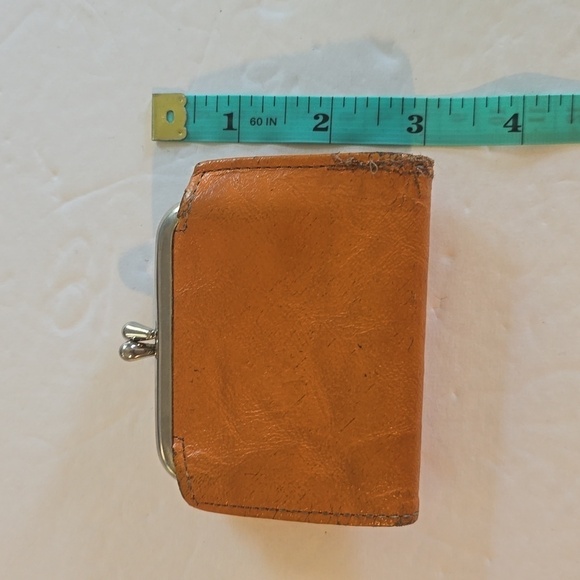 Princess Gardner Tan Cowhide leather Coin pouch Bi fold wallet Vintage - Picture 7 of 8